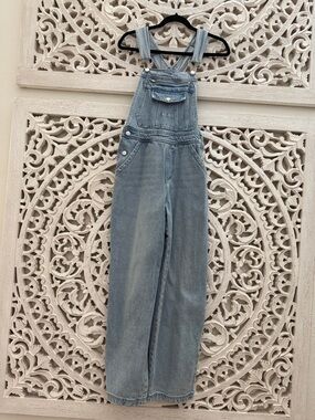 Forever 21 100% Cotton Light Blue Denim Wide-Leg Women's Overalls